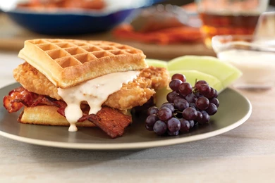 Pork Chop And Waffle Sandwiches With Maple Gravy   Pork Recipes ...