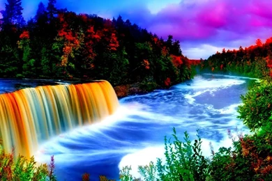Waterfall Rainbow Wallpapers Beautiful