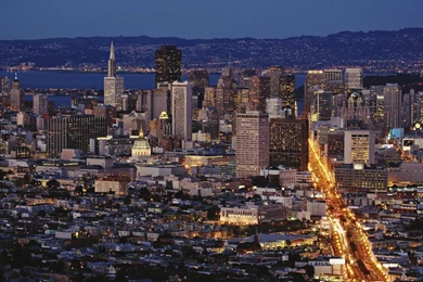 San Francisco Skyline At Dusk, San Francisco, California , USA ...