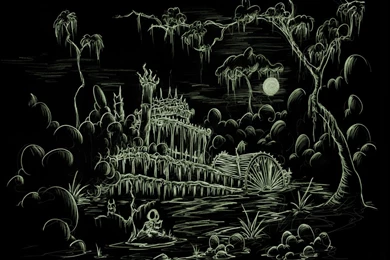 Skeleton Reading A Book In Front Of An Old Sunken Steamboat ...