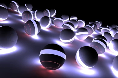 Abstraction, Balls, Lights, 3D, Volume, Colorful