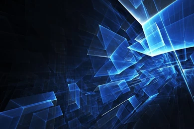 Blue Squares And Cubes In 3d Space Wallpapers — WppShack.com