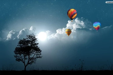 YouWall   Night Balloons Wallpapers   Wallpaper,wallpapers,free ...