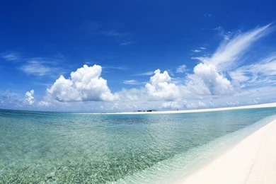 Blue Sky And White Clouds Beach Wallpapers