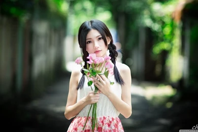 Cute Asian Girl HD Desktop Wallpapers : Widescreen : High ...