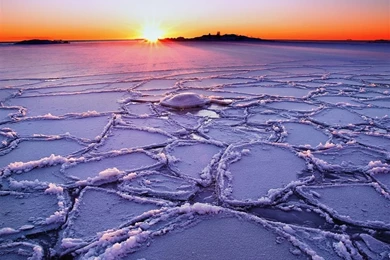 Winter Lake Sunset iPad Air Wallpapers Download