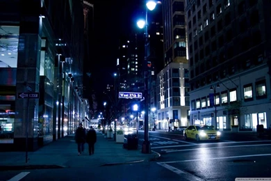 City Street Night HD Desktop Wallpapers : High Definition ...