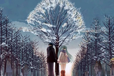 Download Wallpapers 1280x1024 Anime, Couple, Love, Walk, Woods ...