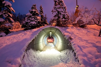 1680x1050 Winter Underpass Wallpapers