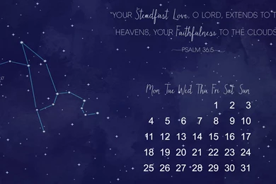 August Desktop Backgrounds – Leo Constellation And Psalm 36:5 ...