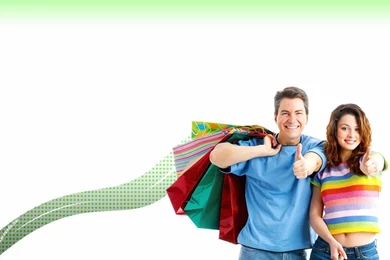 Free Happy Smiling Couple With Shopping Backgrounds For PowerPoint ...