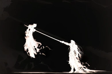 White Anime Fighters On Black Backgrounds