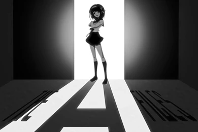 Download Wallpapers 1600x1200 Anime, Black And White, Girl, Pose ...