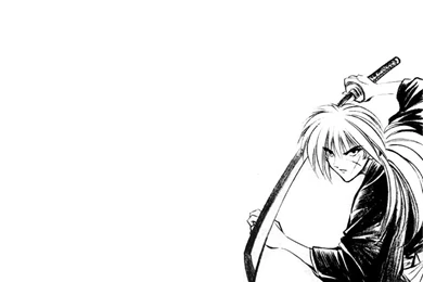 Kenshin Black And White «1024x768 «Anime Wallpapers «Anime Wallpapers
