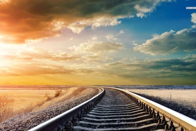 Cloudy Railroad Wallpapers