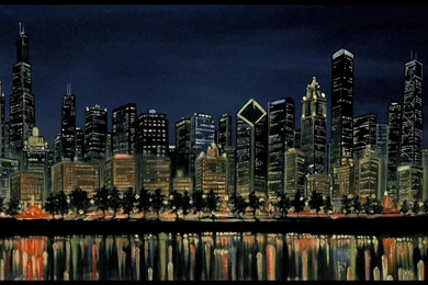 Chicago Night Skyline Wallpapers Free