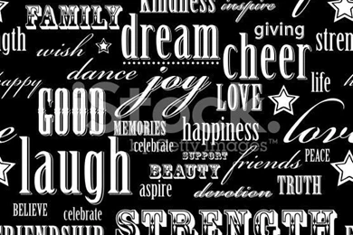 Cheerful Positive Words Seamless Pattern Backgrounds Stock Vector ...