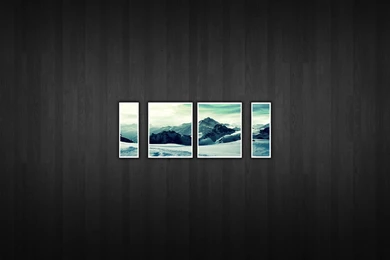 Mountains Landscapes Frames Snow Landscapes Wooden Floor Clean ...