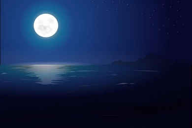 Sea Night Stars Landscape Art Moon Wallpapers
