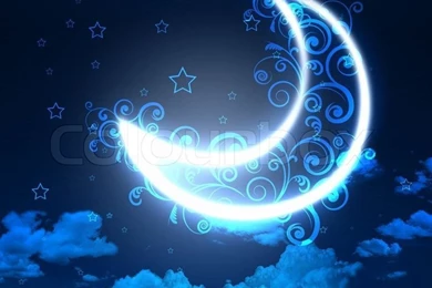 Dark Blue Night Sky Backgrounds With Moon And Twinkling Stars ...