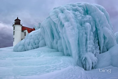 Download 1920x1080 Bing Ice Lighthouse Wallpapers