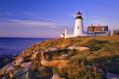 Pemaquid Lighthouse And Cliffs Maine, USA