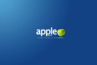 Green Apple On Blue Backgrounds Desktop Wallpapers 24066