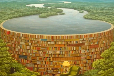 1366x768 Awesome Surreal Scenery Books Desktop PC And Mac Wallpapers