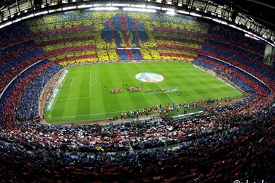 Mesqueunclub.gr: Picture: Mosaic At The Camp Nou Yesterday