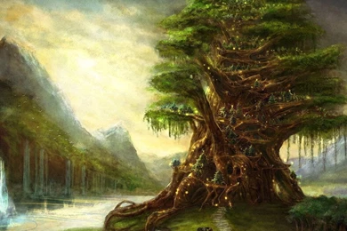 Desktop Wallpapers · Gallery · 3D Art · Tree City