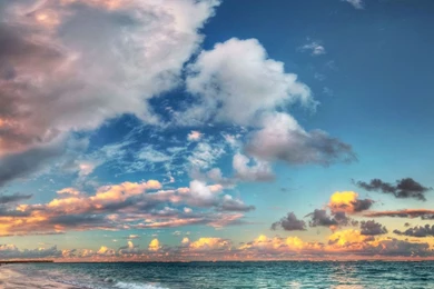 Wondrous Sky Over Azure Sea HD Desktop Backgro