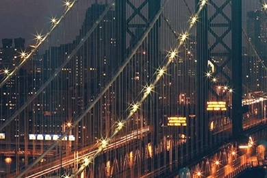 Bridge City River Flare Blue Night View Nature iPhone 4s Wallpapers ...