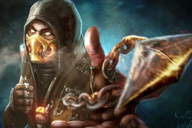 Download Wallpapers 1024x600 Mortal Kombat X, Scorpion, Art ...