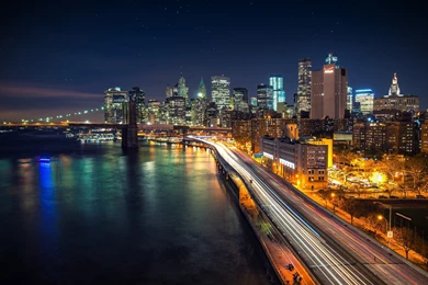 USA Skyscraper Bridge Brooklyn Bridge East River New York City ...