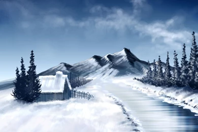 Ink Works Of Mountain Snow Wallpapers