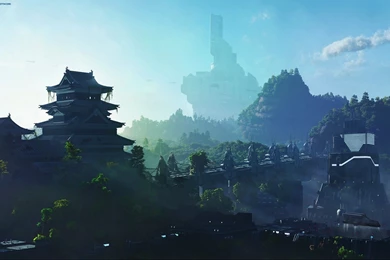 Asian Architecture Chinese Bridges Buildings Futuristic Wallpapers ...