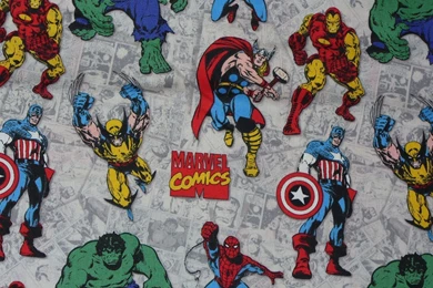Marvel Comics Fabric / Gray Backgrounds / By Trinketsintheattic