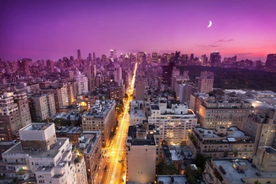 New York Purple Sunset Skyline Wallpaper.jpg
