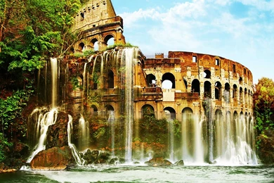 Colosseum Beautifull Evening Scene Photo And Wallpapers
