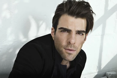 Zachary Quinto In Front Of A Wooden Wall Wallpapers 24365