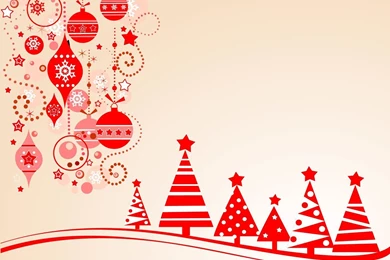 Different Christmas Trees On A Pink Backgrounds On Christmas ...