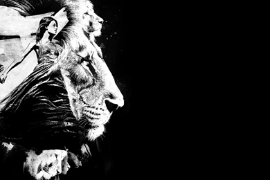 ON THE LION WALLPAPER   (