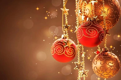 1366x768 Sparkling Christmas Balls Wallpapers
