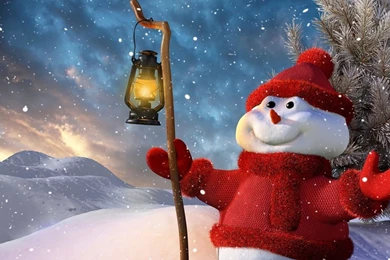 1366x768 Christmas Snowman Wallpapers