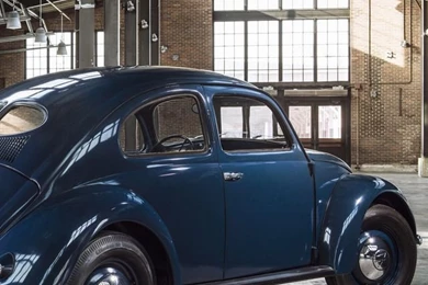 Download Blue Retro Volkswagen Beetle Back Wallpapers For iPhone 4