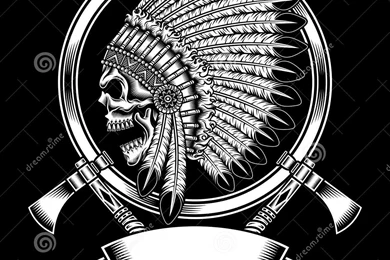 Indian Chief Skull Head Tattoo   Image