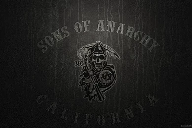Sons Of Anarchy Logo On Leather Wallpapers For iPhone 4
