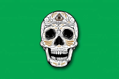 Day Of The Dead Skull Green HD Desktop Mobile Wallpaper Backgrounds