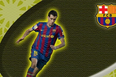 The Football Player Of Barcelona Sergio Busquets On Yellow ...