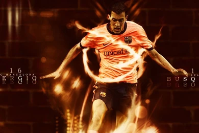 The Football Player Of Barcelona Sergio Busquets In Flames ...